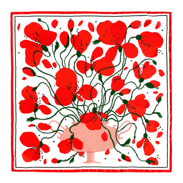 poppy print scarf