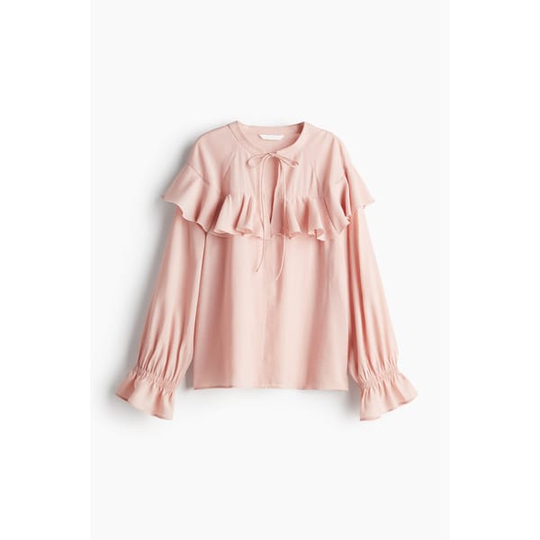 blush pink H&M Flounced blouse