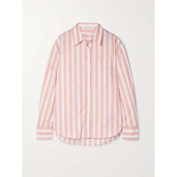 pink and white striped shirt