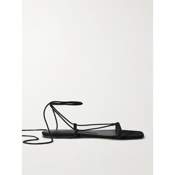 black TOTEME + NET SUSTAIN croc-effect leather lace-up sandals