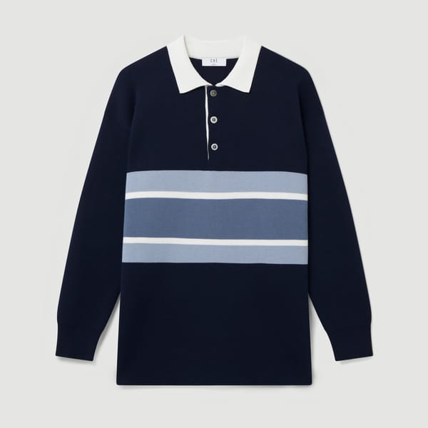 CHE STUDIOS KNITTED RUGBY POLO