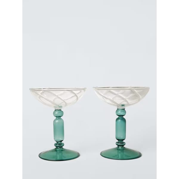 John Lewis X Collagerie Cocktail Coupe Glass, Set of 2, 105ml, Green