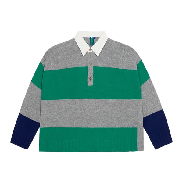 NONAME striped rugby polo