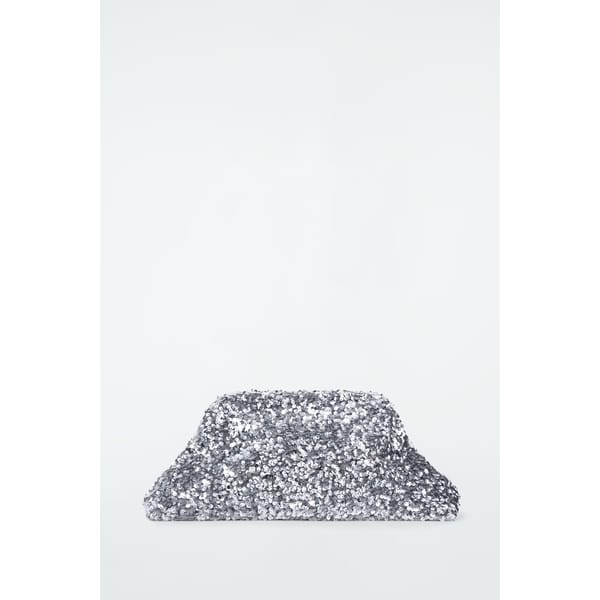 Oversized Sequinned Framed Clutch
