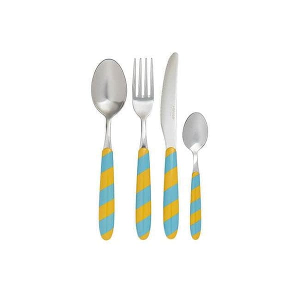 Blue & Yellow Striped Cutlery | Set of 4 .jpg