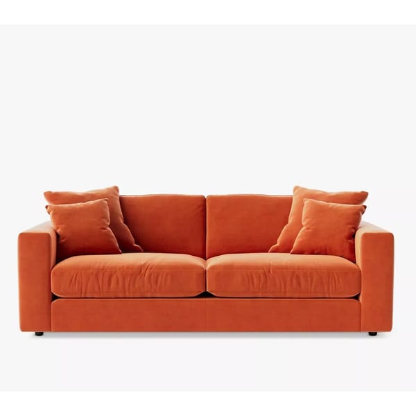Large 3 Seater Sofa, Easy Velvet Burnt Orange