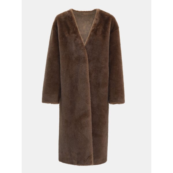 Maikel Faux Shearling Coat, Chocolate
