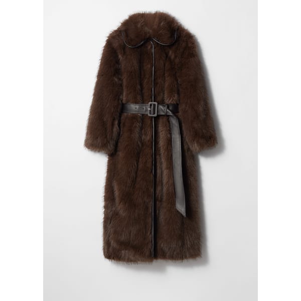 STORIES Belted Faux Fur Coat