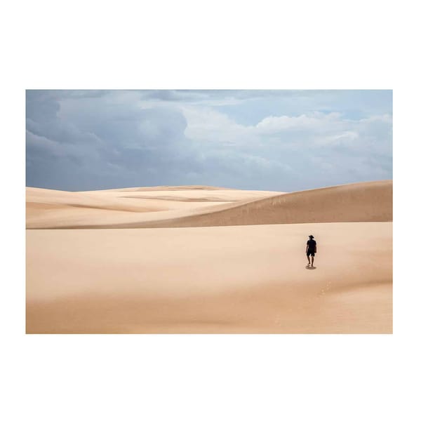 man in desert print