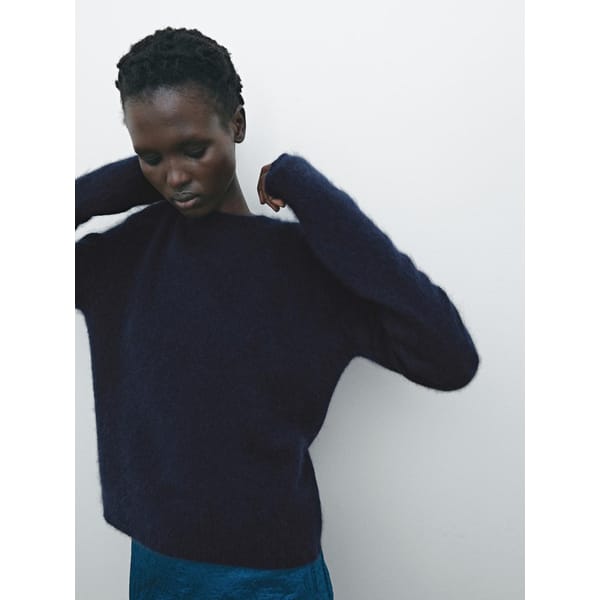 model wearing Brushed cashmere sweater - Limited Edition