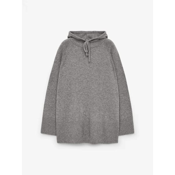 Cashmere-Wool Hooded Jumper in grey