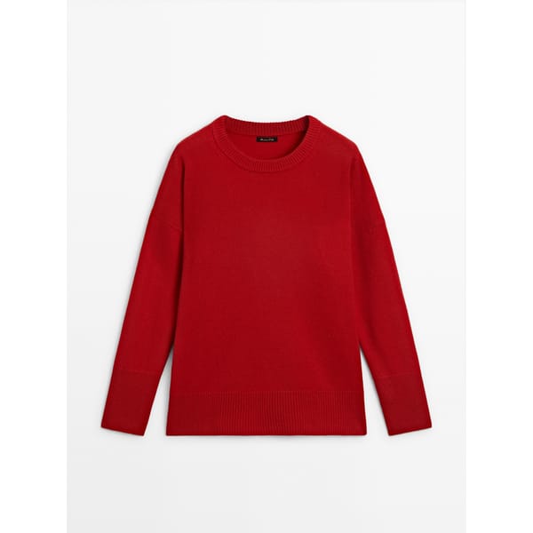 red cashmere jumper