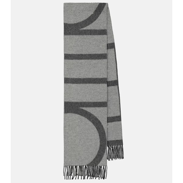 grey and black Toteme Striped wool scarf