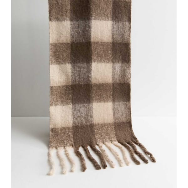 brown check scarf