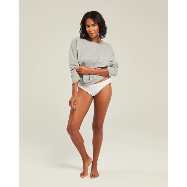 model wearing NUDEA The Cotton Mini Brief 3 Pack Cotton White
