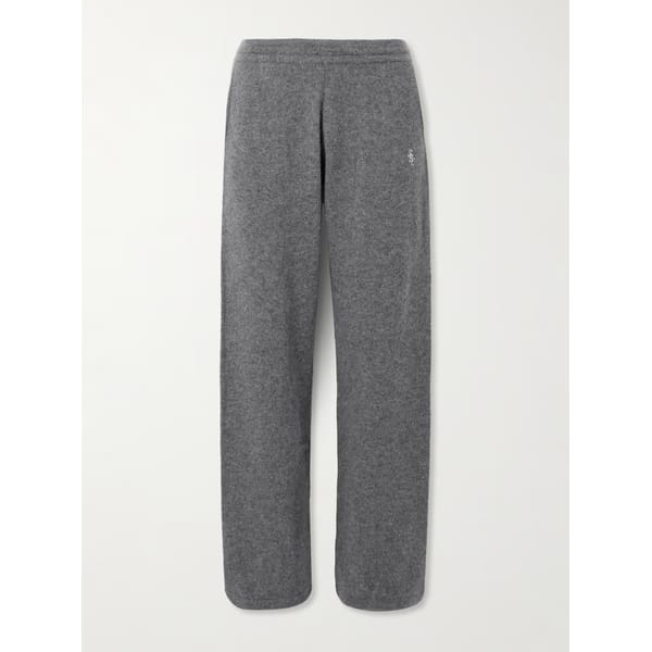 SPORTY & RICH Ivy League cashmere and wool-blend wide-leg pants IN GREY