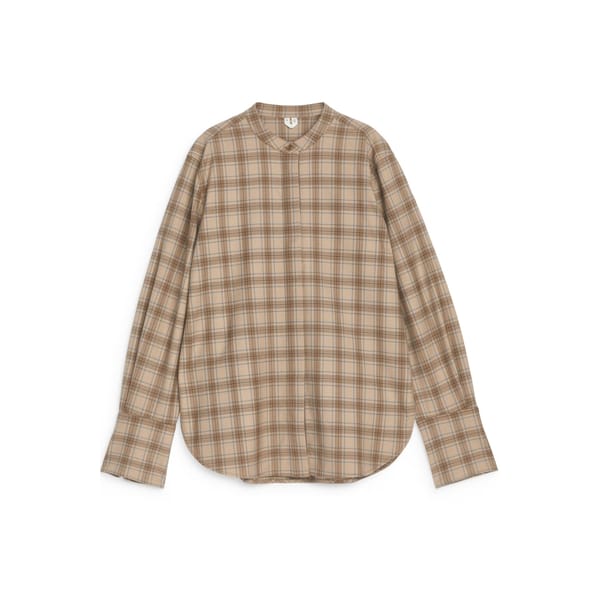 tartan Stand- Collar Shirt