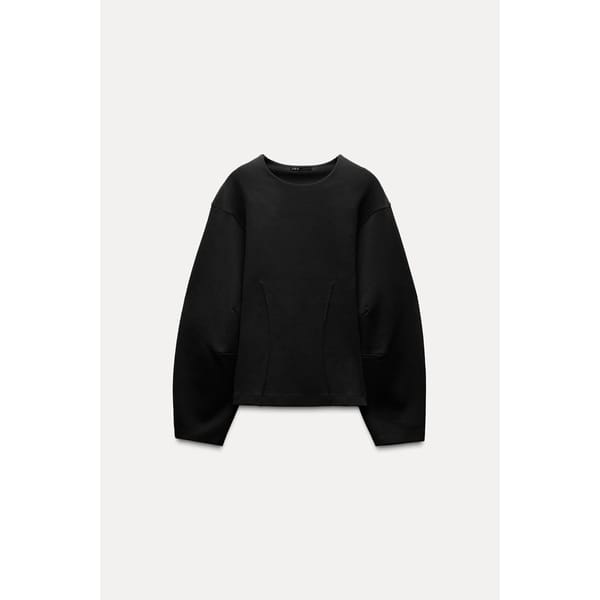 zara knitted sweatshirt in black