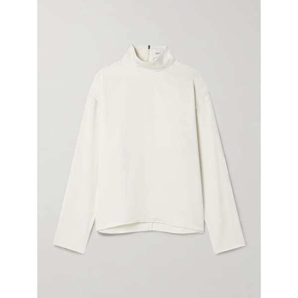 16ARLINGTON Olall crepe turtleneck blouse £280