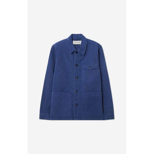 A DAY'S MARCH Patch Pocket Sturdy Twill Overshirt Brewers Blue