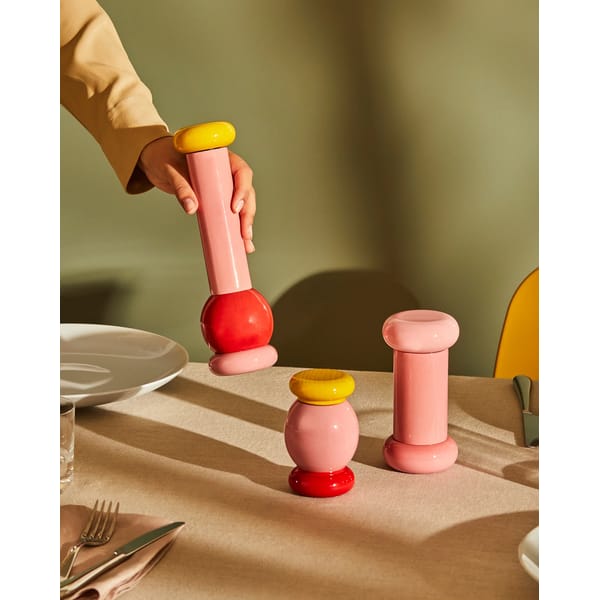 ALESSI Ettore Sottsass beech-wood salt and pepper castors