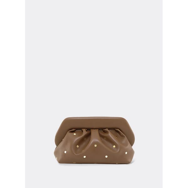 brown clutch with studs