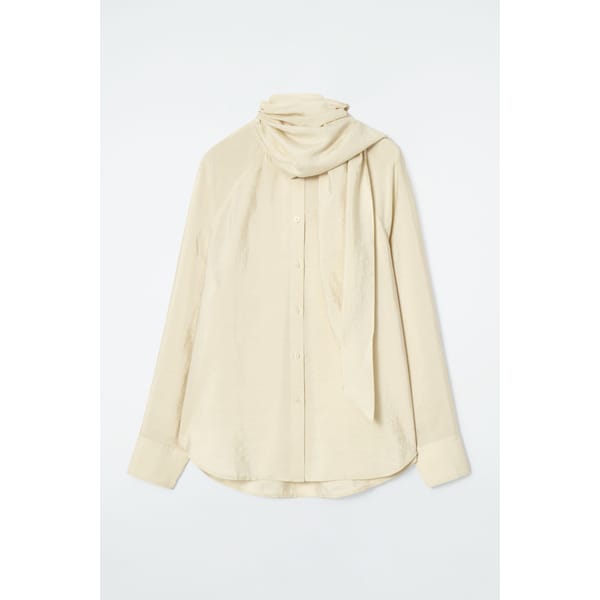 COS SCARF-DETAIL SILK BLOUSE