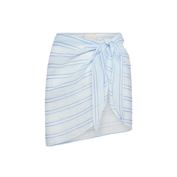 MONDAY SWIMWEAR South Beach Sarong - Ice Stripe Crinkle Linen