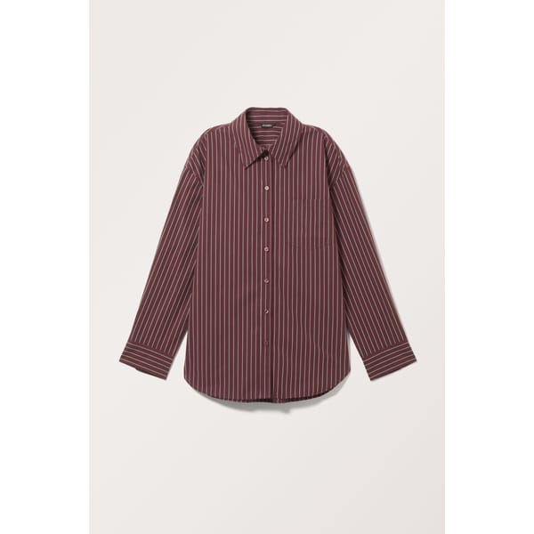 STRIPED MAROON SHIRT