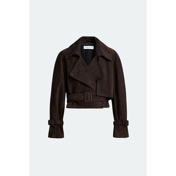 NOUR HAMMOUR Hatti Suede Cropped Jacket