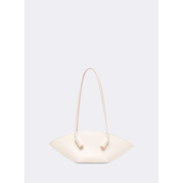 OLIMPIA VEGAN FABRIC SHELL WHITE BAG