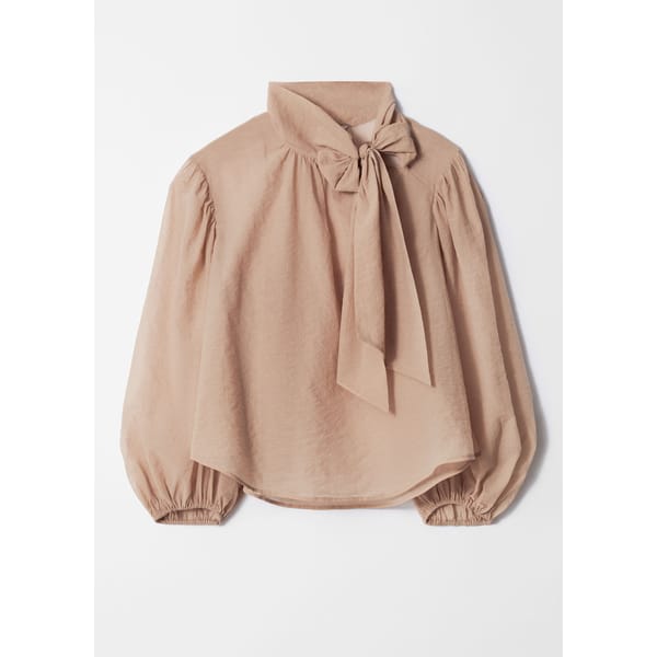 stories Puff-Sleeve Bow-Detail Blouse