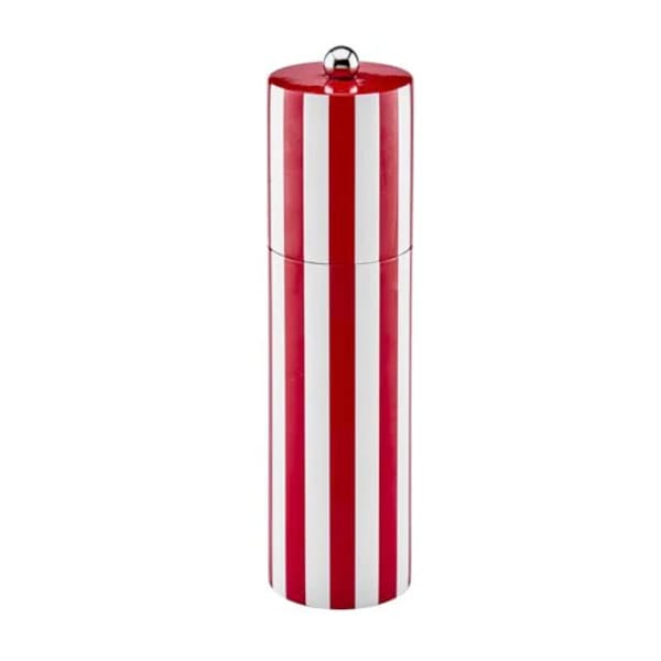 red striped salt and pepper mill