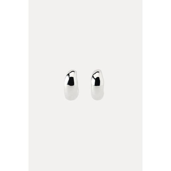 ZARA RAISED HOOP EARRINGS in silver
