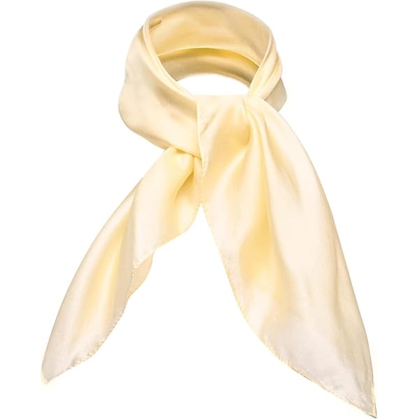 AMZON Basic Sense Plain 100% Genuine Mulberry Silk Small Square Scarf, 55 x 55cm (21.5 x 21.5 inches)