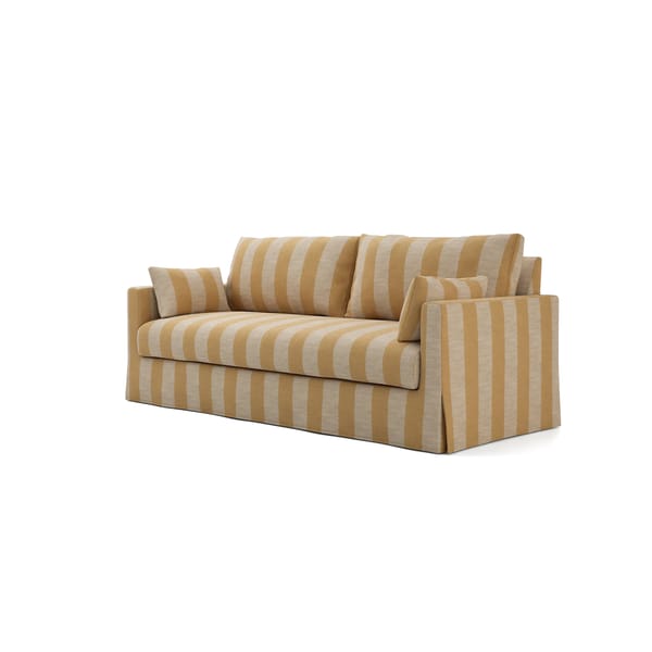 BEMZ Hyltarp 3 seater sofa Regular Fit, Recycled Linen Block Stripe, Sun Yellow