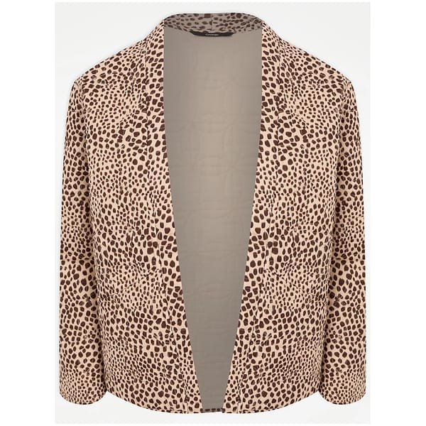Camel Animal Print Edge To Edge Quilted Jacket