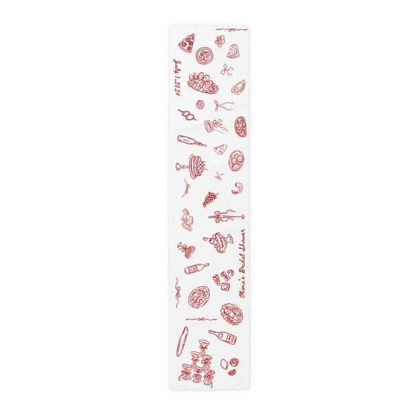 ETSY Personalized Hand Drawn Illustration Table Runner, Custom Dinner Party Linens, That's Amore Italian Theme Drawings Doodles, Wedding Decor