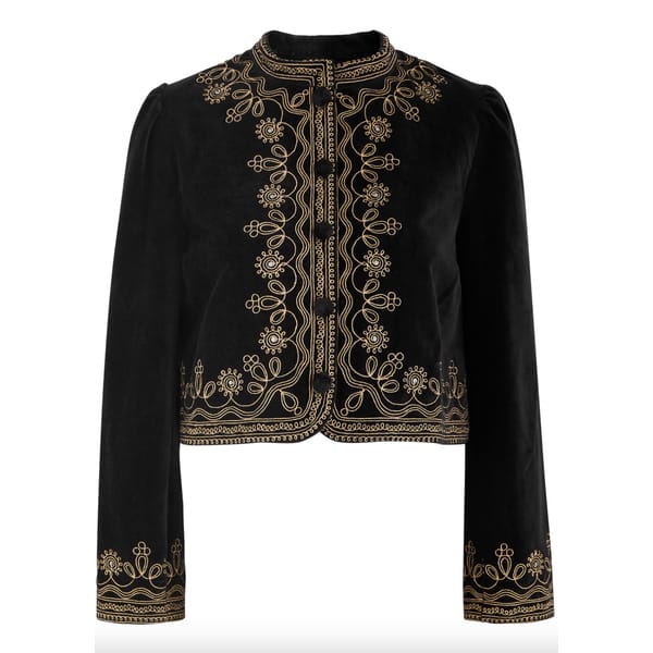 HN RIXO RIXO Denver embroidered velvet jacket