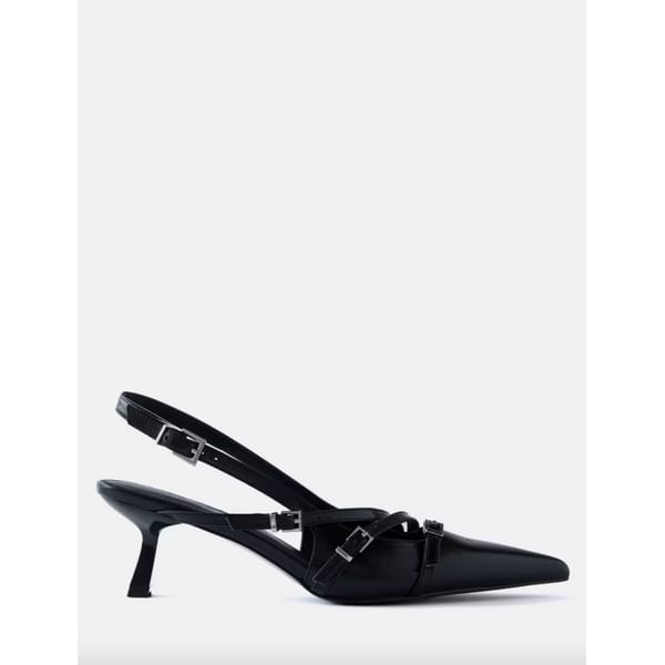 Mint Velvet Patent Leather Slingback Court Shoes