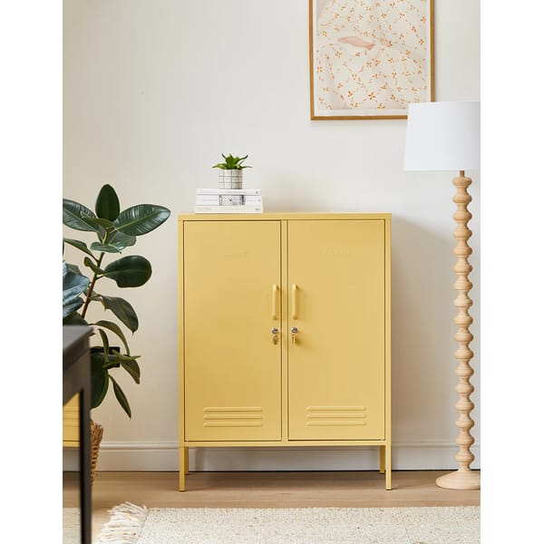 ROSE & GREY Mustard Made Midi Locker in Butter Yellow