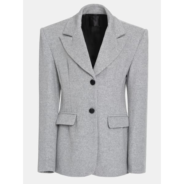 SOURCE UNKNONW Muffler Wool Blazer, Grey