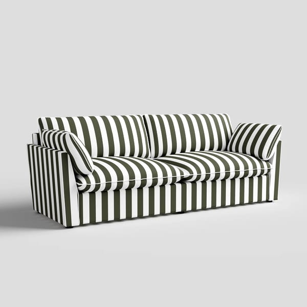 COTTONFY Cottonfy Retro Striped Fabric Handmade Sofa