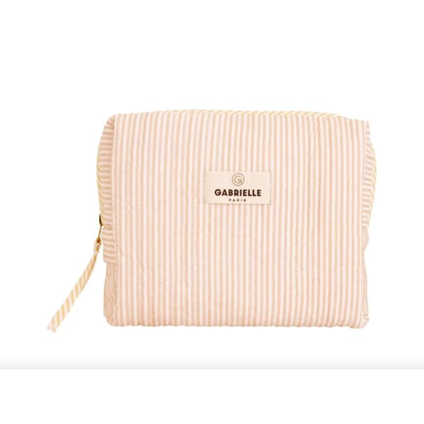 Gabrielle Paris Striped toiletry bag | Pale Pink