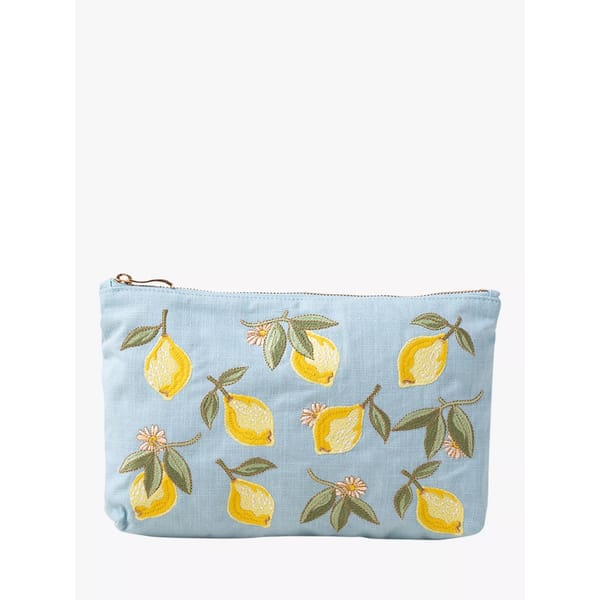 JL Elizabeth Scarlett Lemon Blossom Pure Organic Cotton Pouch, Pink