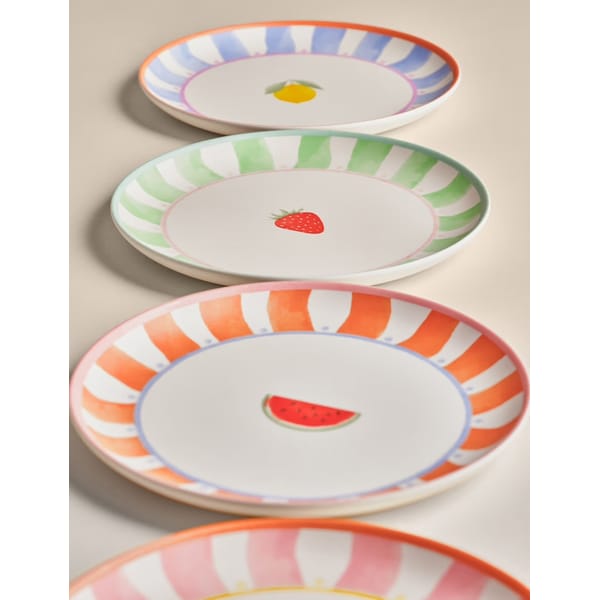 Set of 4 Summer Brights Icon Picnic Side Plates