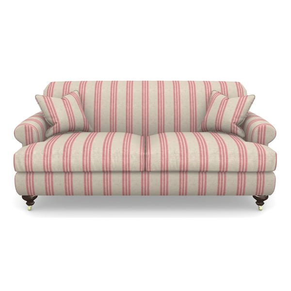 pink and white stripe sofa