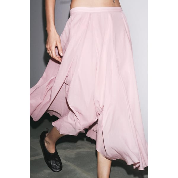 ZARA ZW COLLECTION FLARED COTTON SKIRT