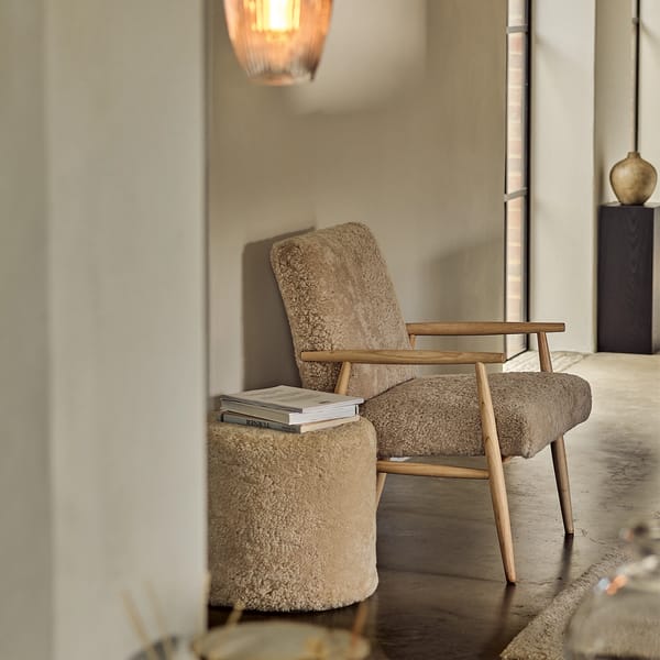 sheepskin chair in hallway