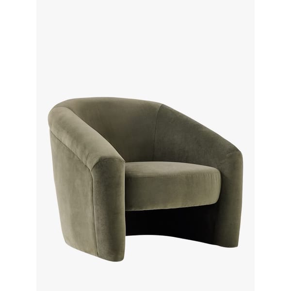 West Elm Berra Chair, Velvet Evergreen